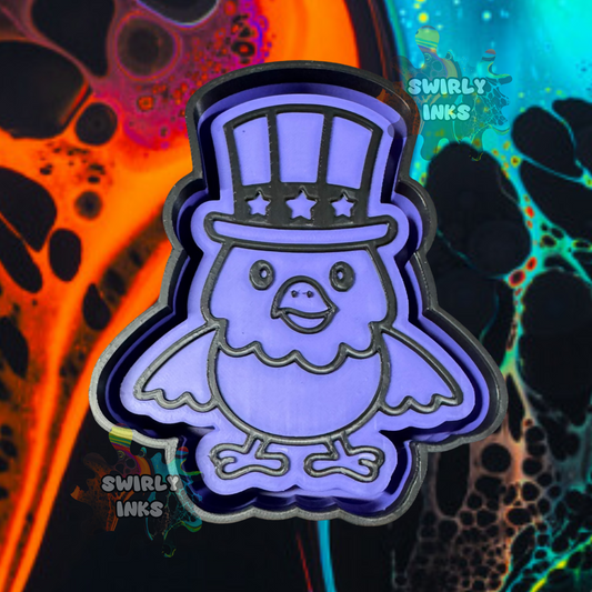 Chick with Flag Top Hat Freshie Mold