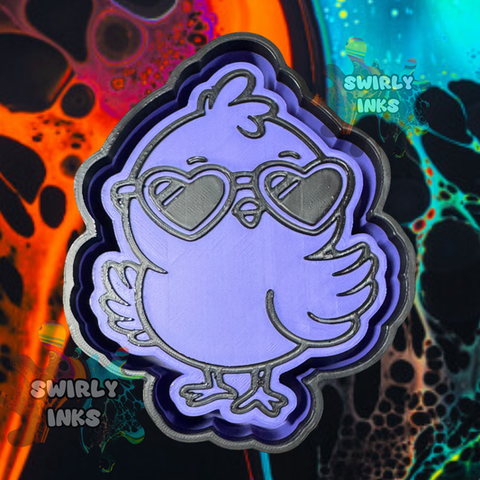 Chick with Heart Sunglasses Freshie Mold