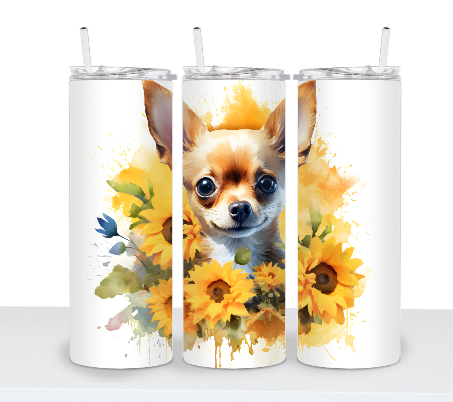 Dogs with Sunflowers