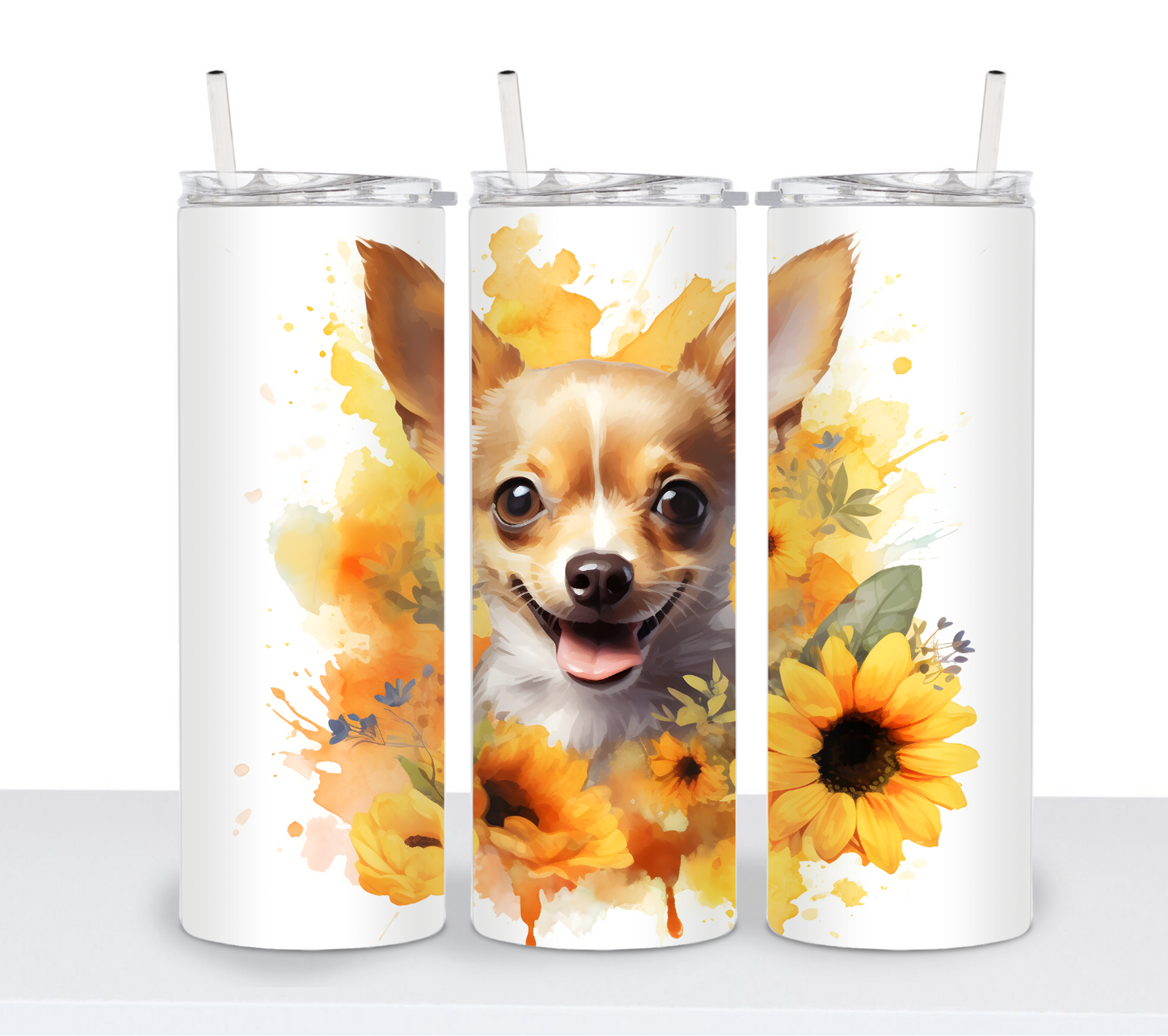 Dogs with Sunflowers