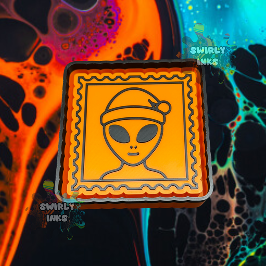 Christmas Alien Stamp Freshie Mold