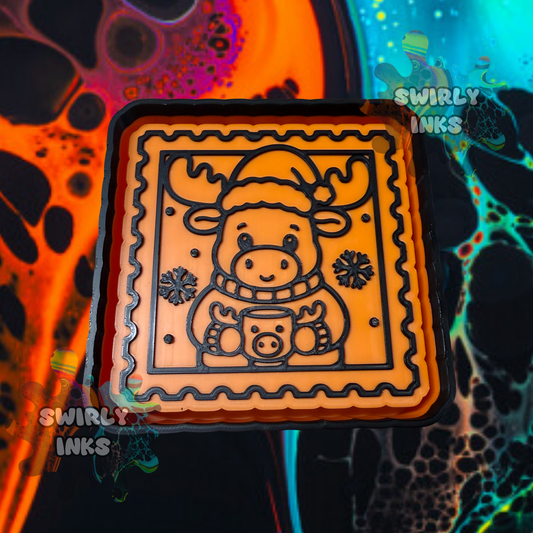 Christmas Moose Stamp Freshie Mold
