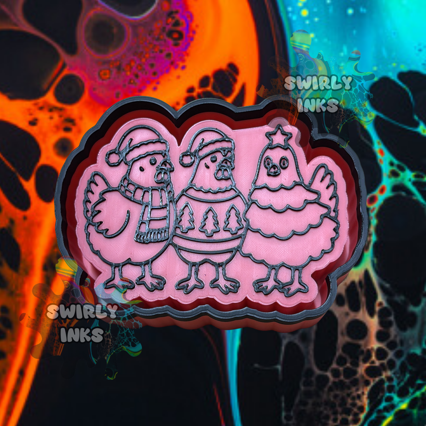 Christmas Roosters Freshie Mold
