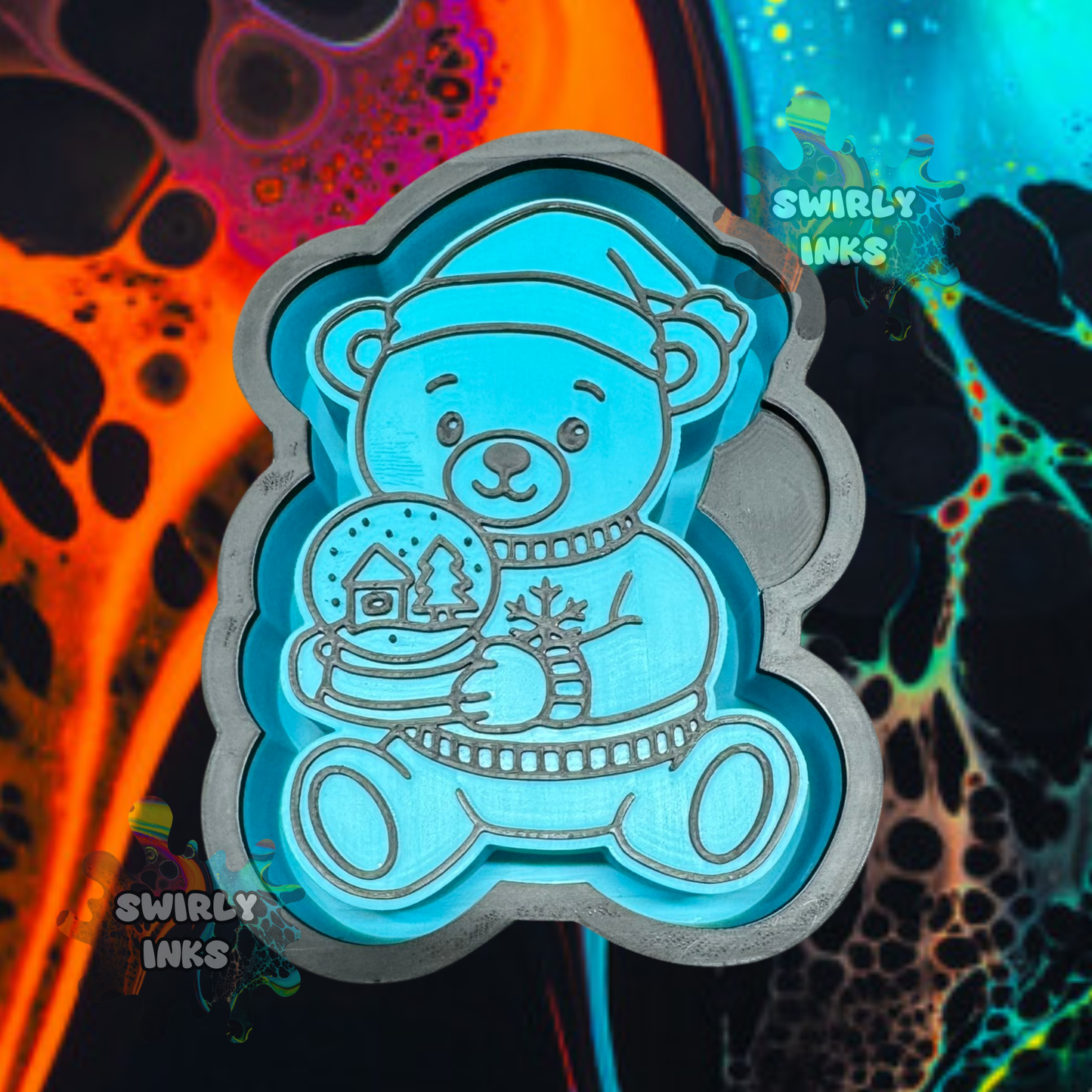 Christmas Teddy Bear with Snow Globe Freshie Mold