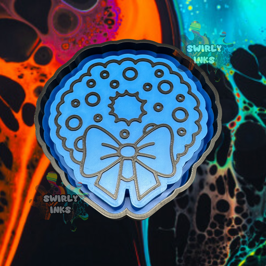 Christmas Wreath with Bow Freshie Mold