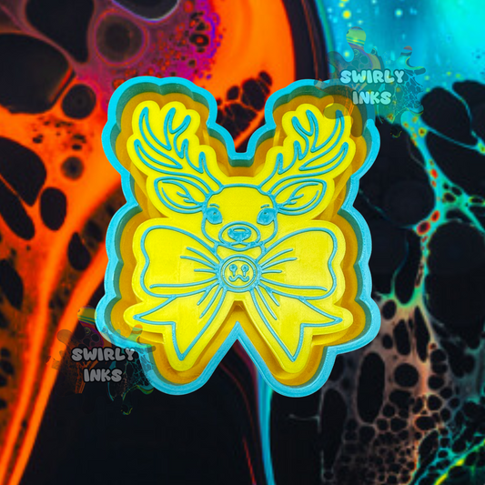 Christmas Deer with Bow Freshie Mold