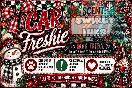 Christmas with Snowman Freshie Label 3" x 2"  (10)