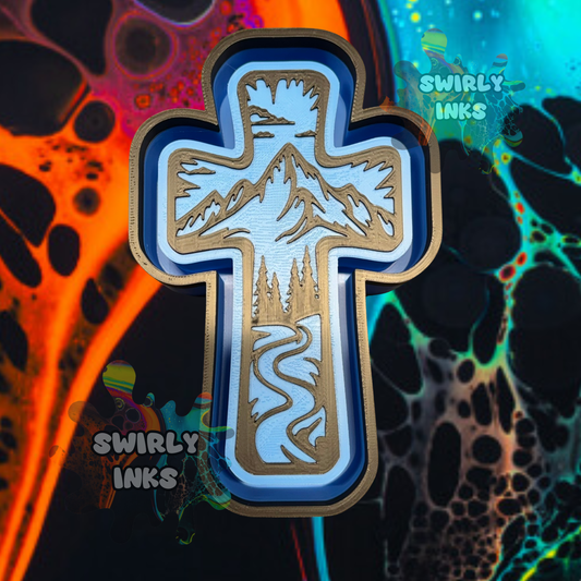 Clouds Mountain Cross Freshie Mold
