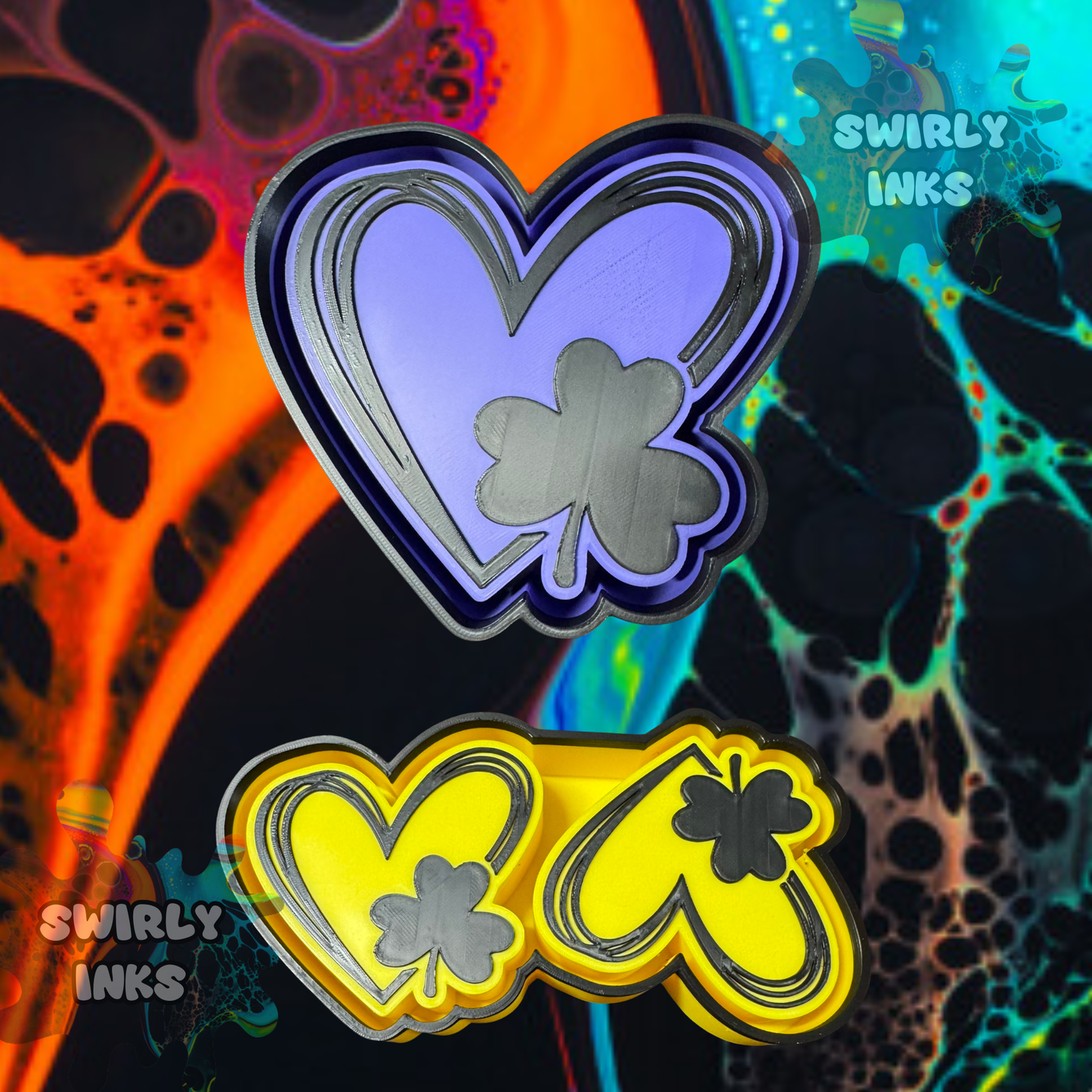 Clover Heart Set Freshie Mold