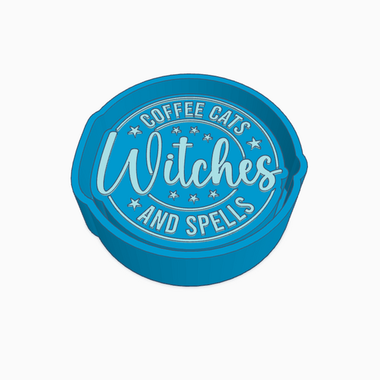 Coffee Cats and Spells Witches Freshie Mold