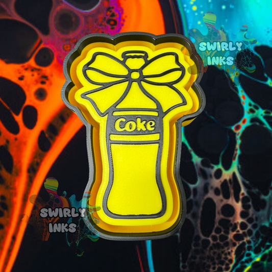 Cola Bottle with Bow Freshie Mold