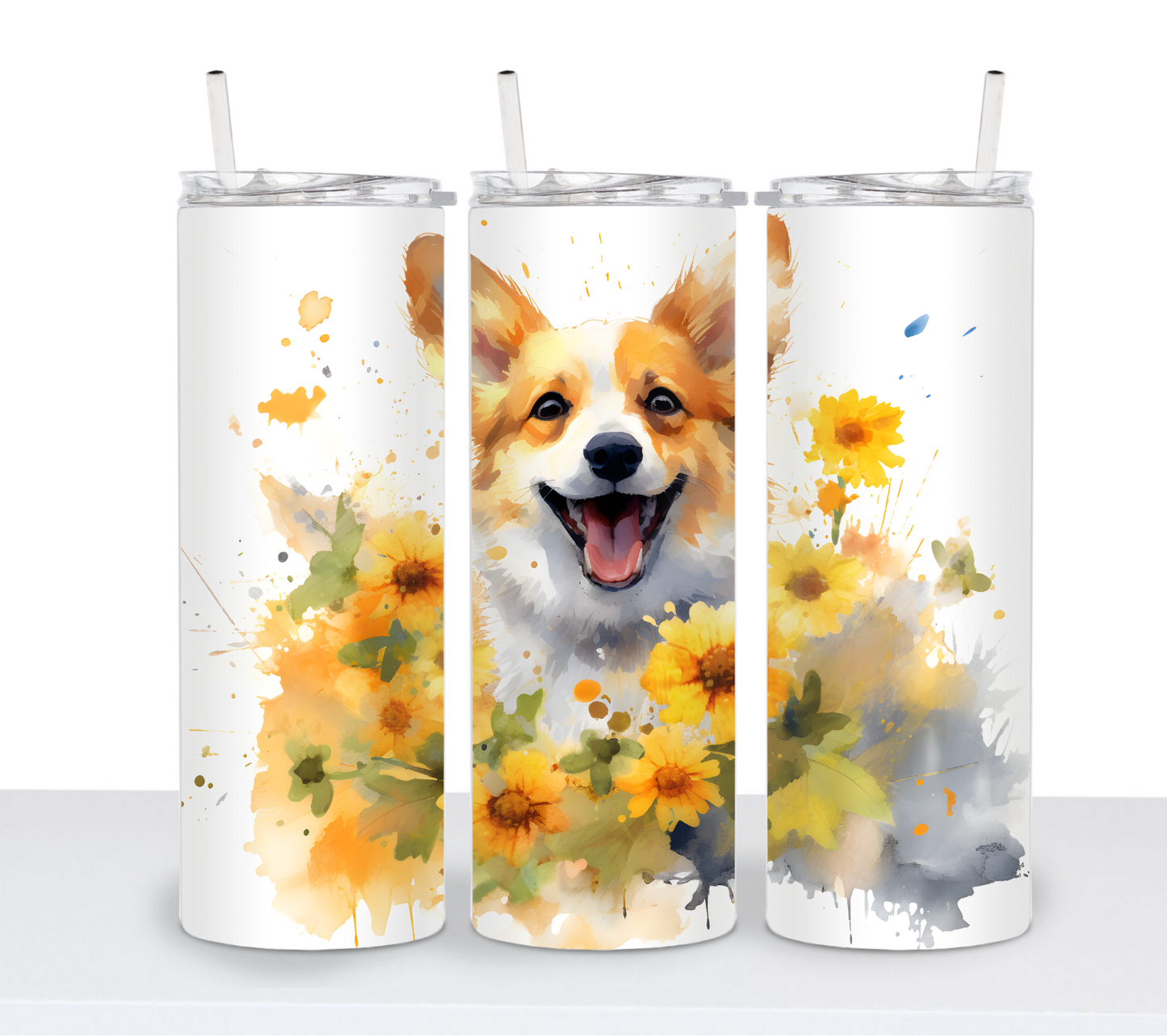 Dogs with Sunflowers