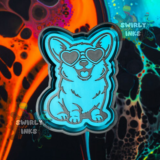 Corgi with Heart Glasses Freshie Mold