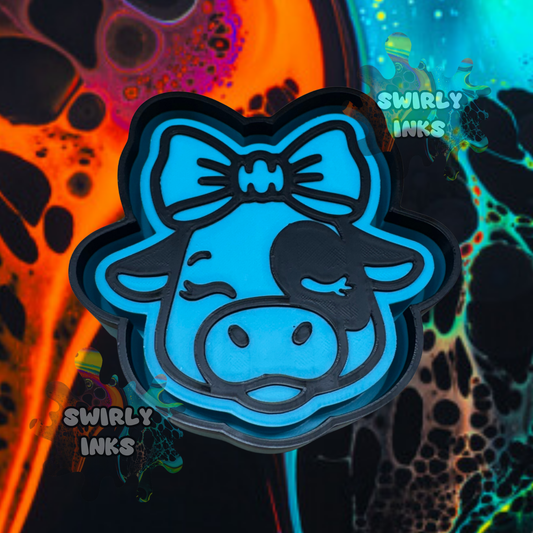 Cow Head with Bow Freshie Mold