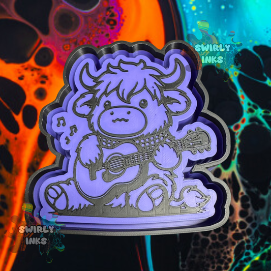 Cow Playing Guitar Freshie Mold