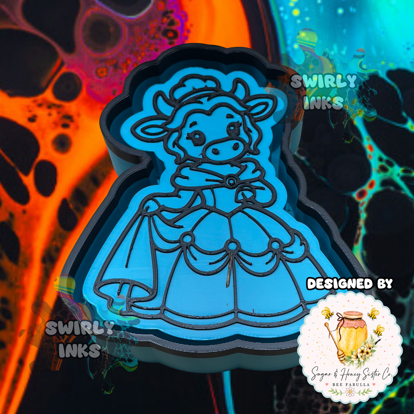 Cow Princess Ball Gown Freshie Mold