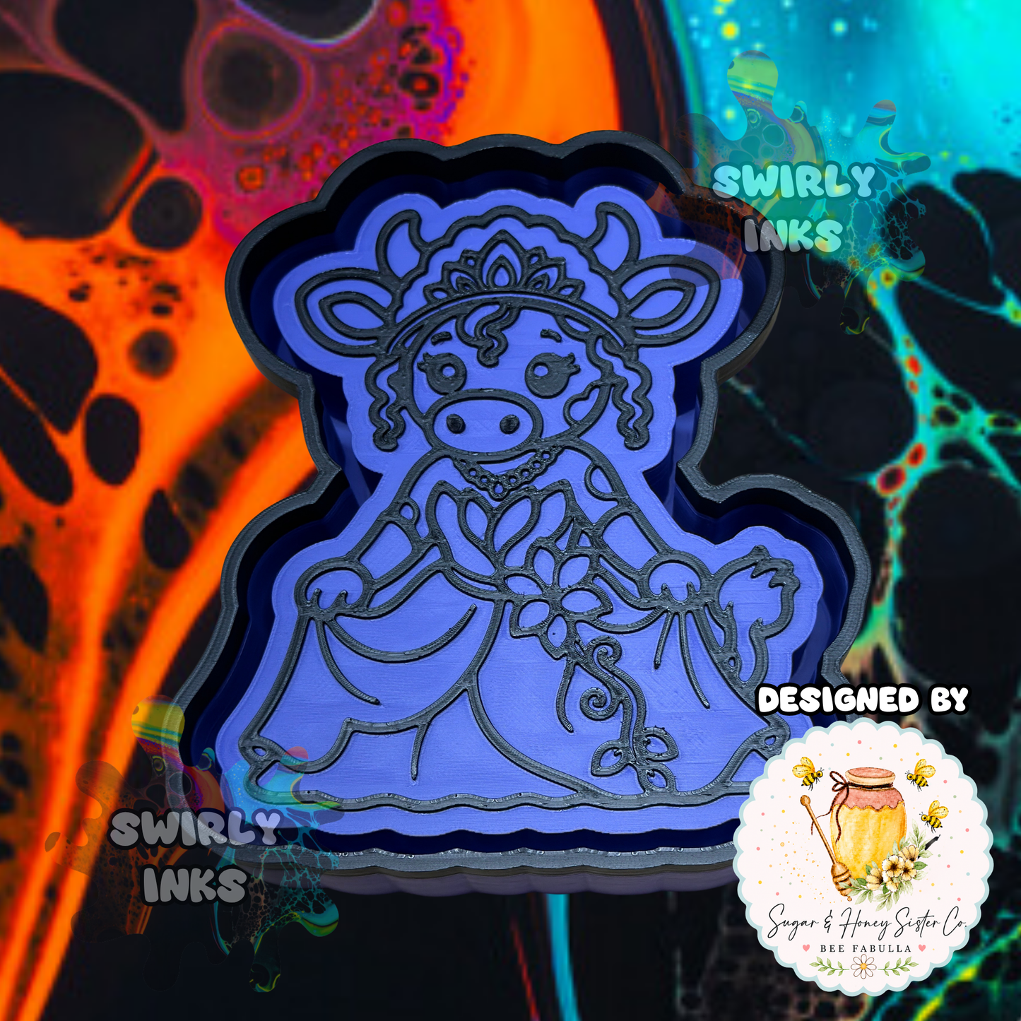 Cow Princess Flower Dress Freshie Mold
