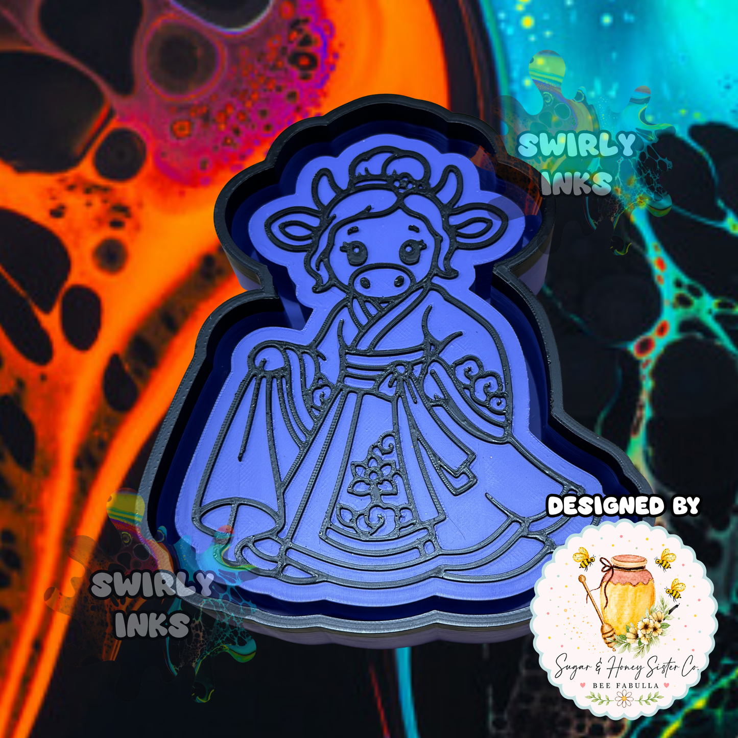 Cow Princess Kimono Freshie Mold