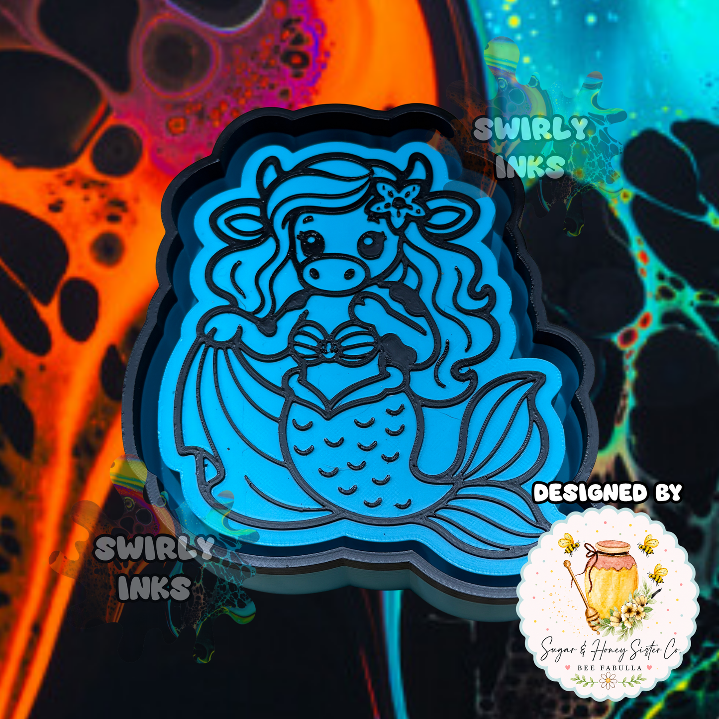 Cow Princess Mermaid Freshie Mold