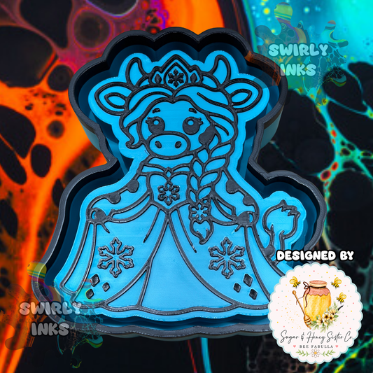Cow Princess Snowflakes Freshie Mold