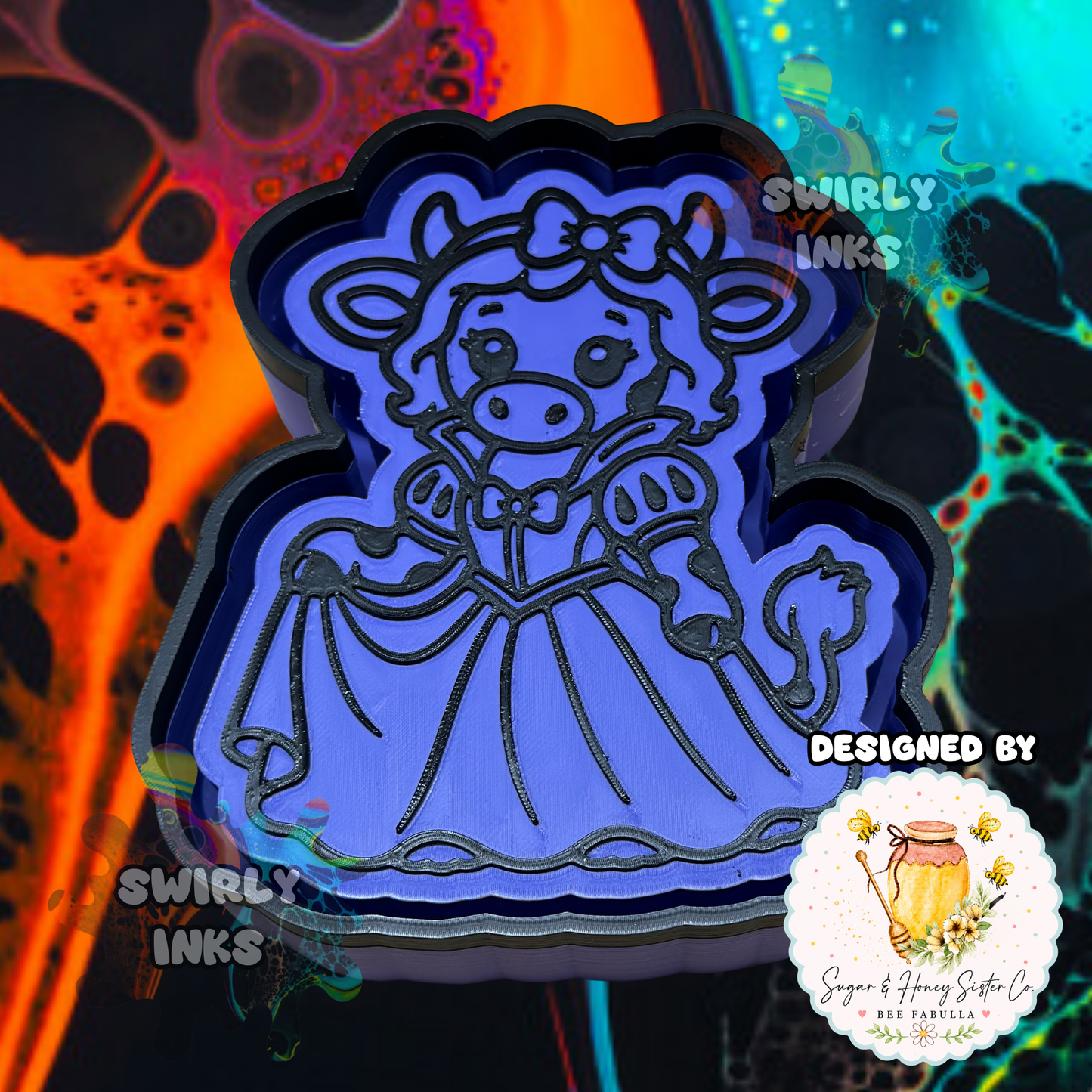 Cow Princess with Bow Freshie Mold