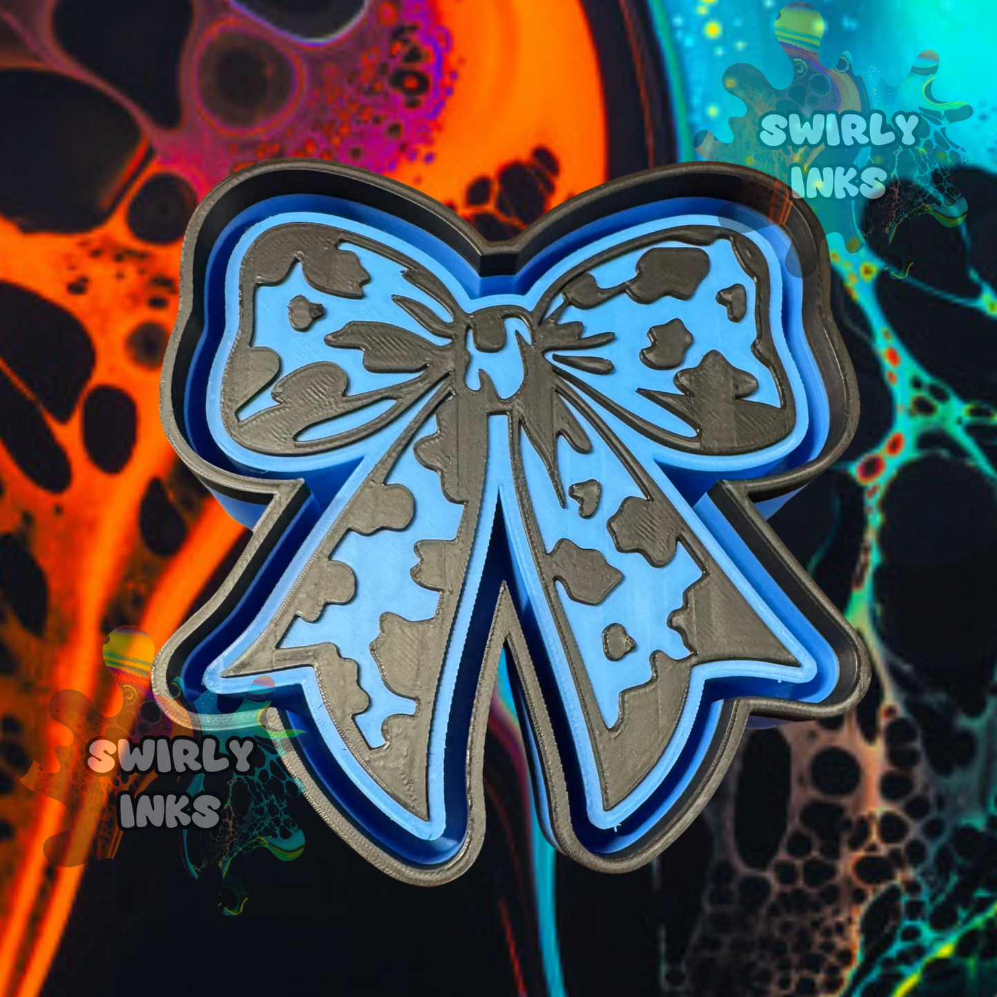 Cow Print Bow Freshie Mold