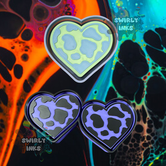 Cow Print Heart Set Freshie Mold