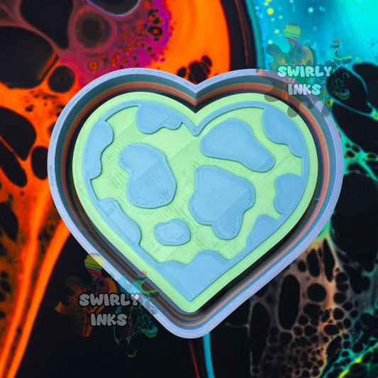 Cow Print Heart Freshie Mold