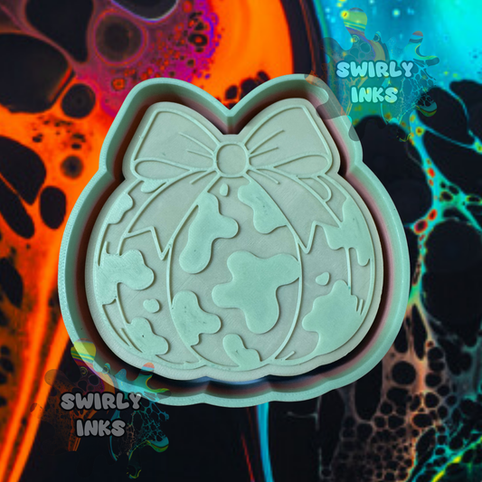 Cow Print with Bow Pumpkin Freshie Mold