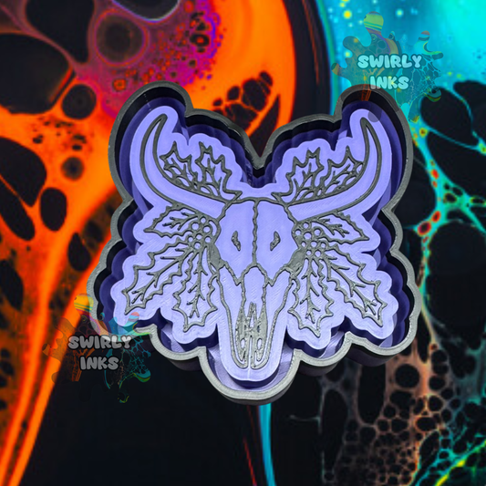 Cow Skull with Holly Freshie Mold