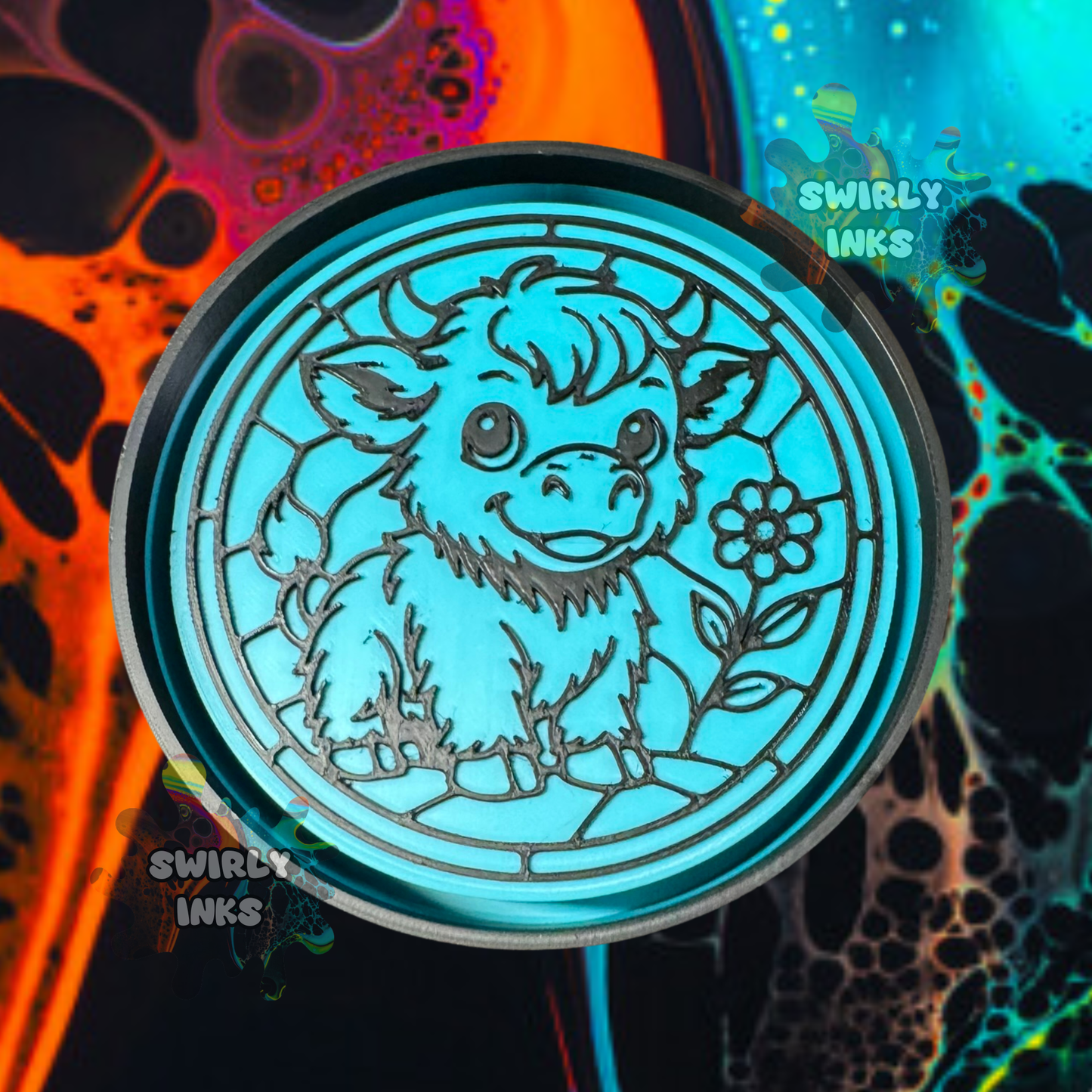 Cow Stainglass Freshie Mold