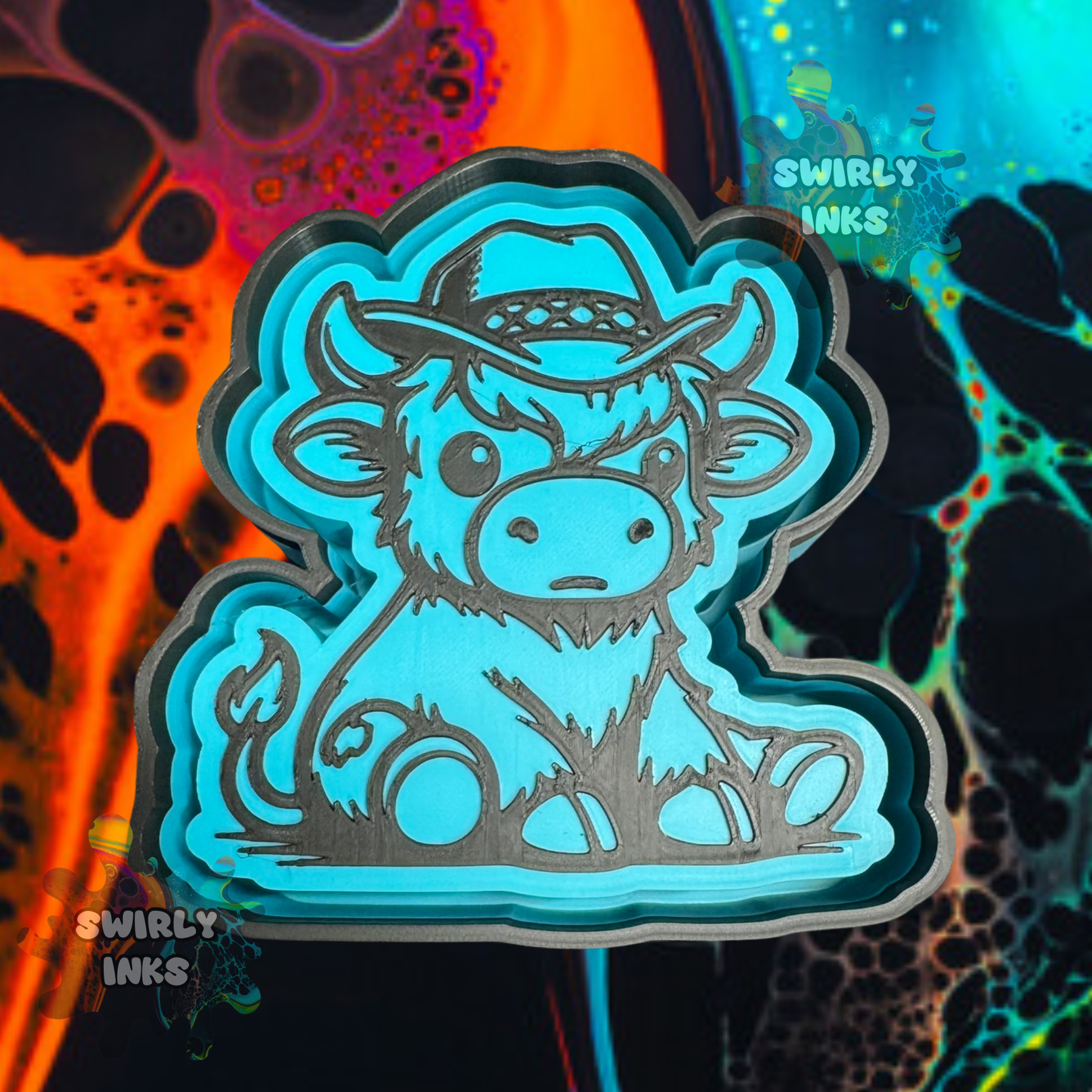 Cow Wearing Cowboy Hat Freshie Mold