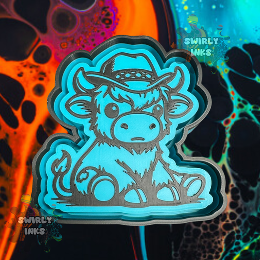 Cow Wearing Cowboy Hat Freshie Mold