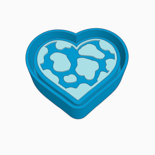Cow Print Heart Freshie Mold