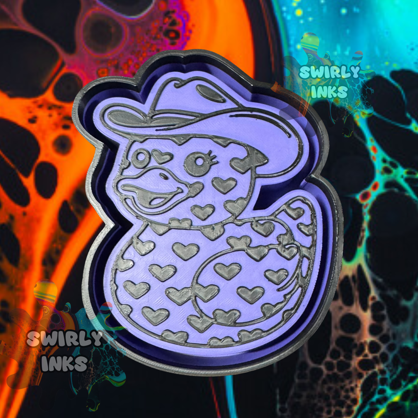 Cowboy Duck with Hearts Freshie Mold