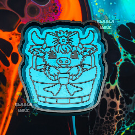 Cow in Basket Freshie Mold