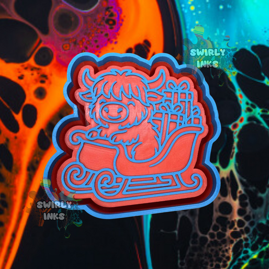 Cow In Sleigh Freshie Mold