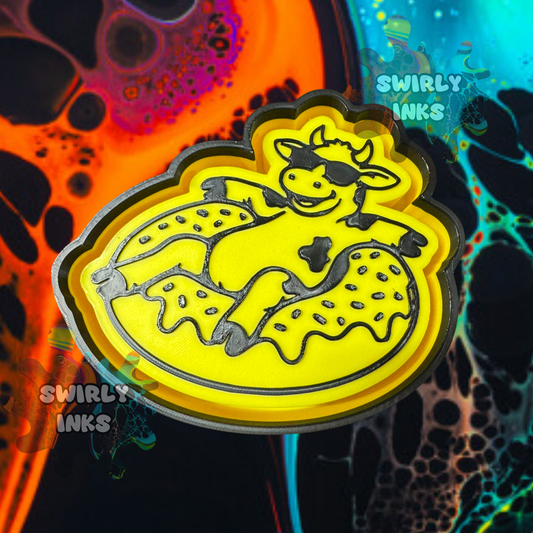 Cow on Donut Float Freshie Mold