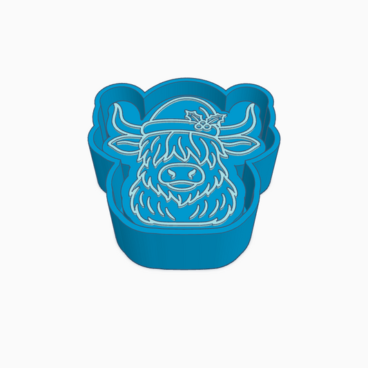 Cow with Christmas Hat Freshie Mold