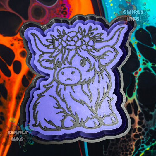 Cow with Flower Crown Freshie Mold