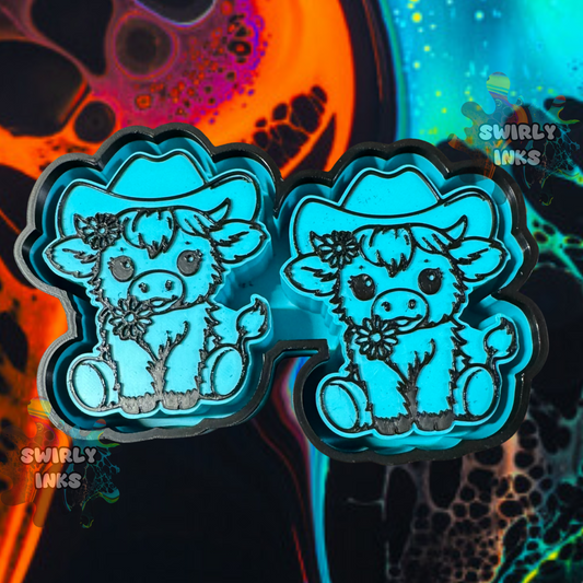 Cow with Flowers & Cowboy Hat Vent Freshie Mold