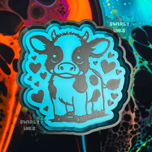 Cow with Hearts Freshie Mold
