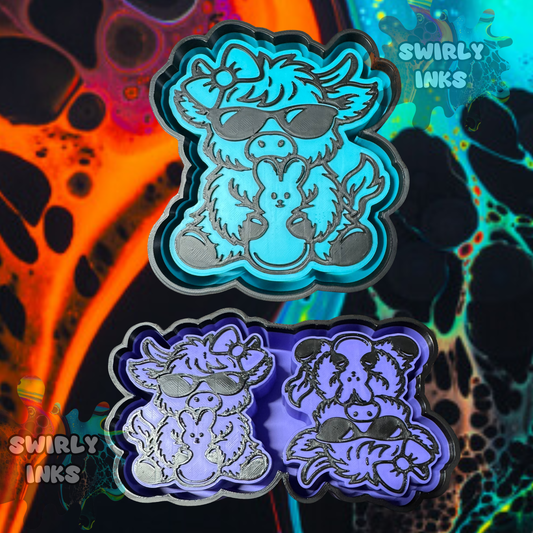 Cow with Peep Set Freshie Mold