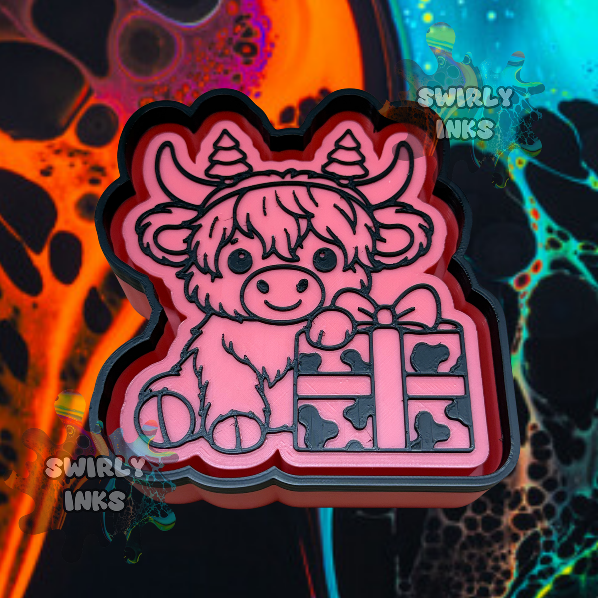 Cow with Present Freshie Mold