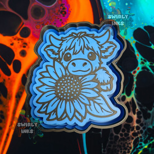 Cow with Sunflower Freshie Mold