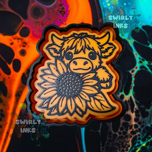 Cow with Sunflower Freshie Mold