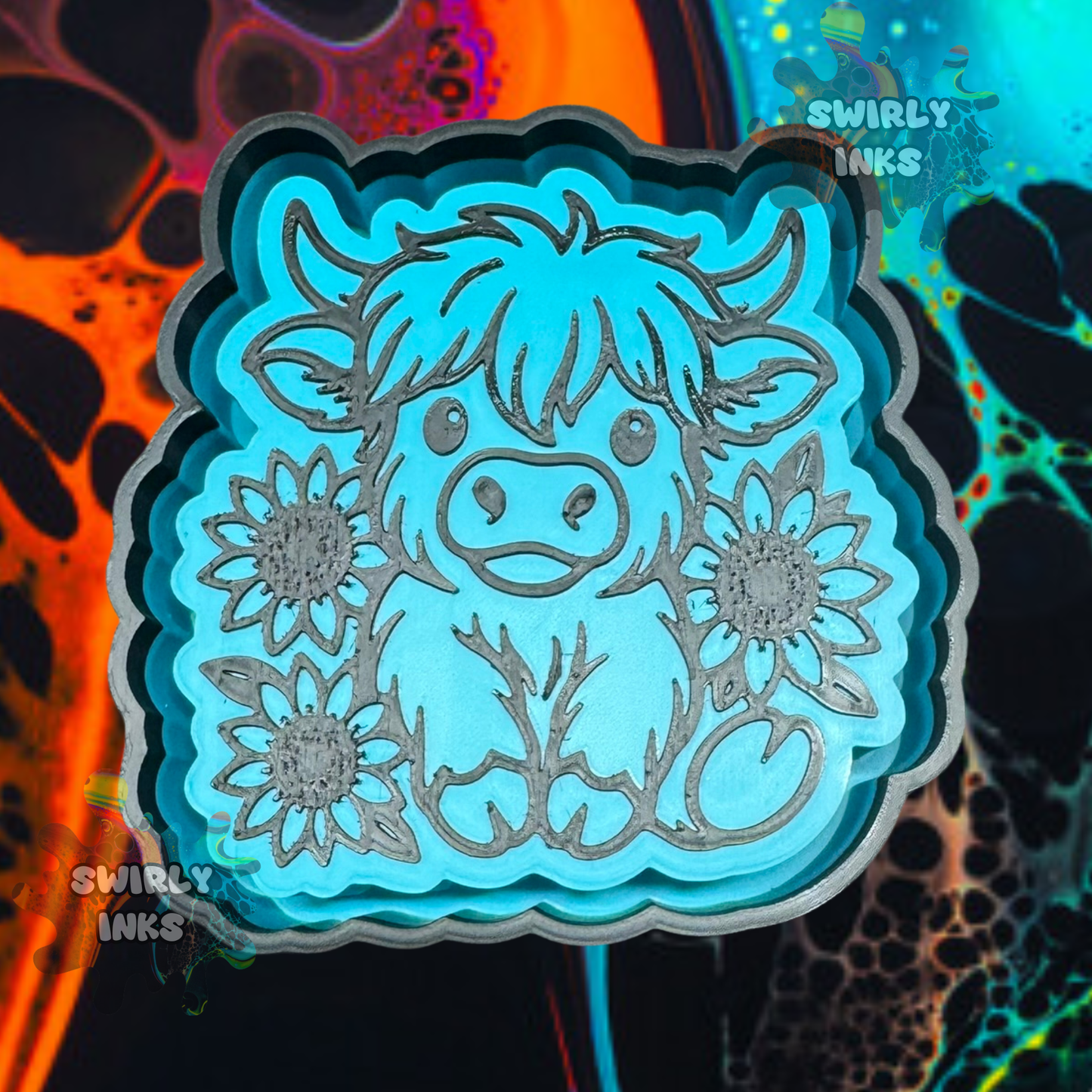 Cow with Sunflowers Freshie Mold