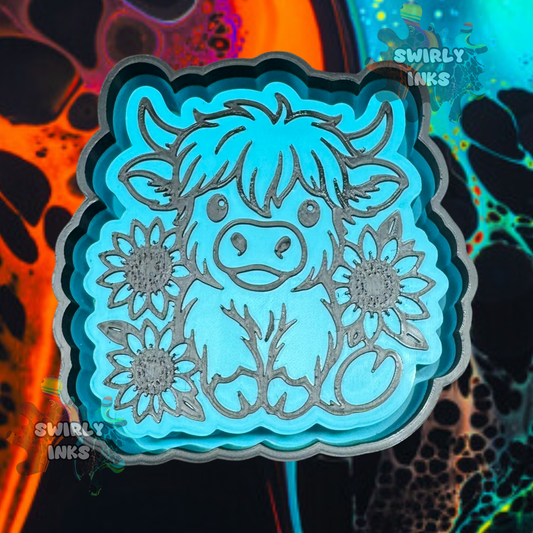 Cow with Sunflowers Freshie Mold