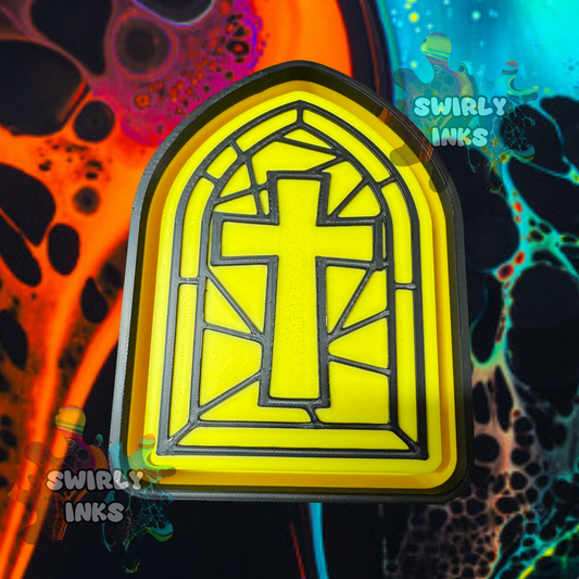 Cross Stainglass Freshie Mold