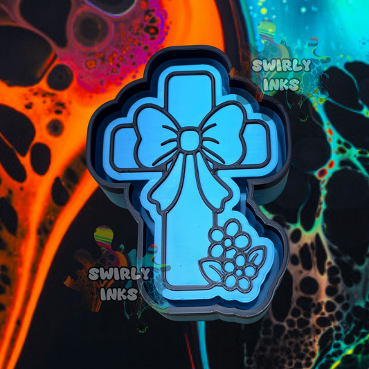Cross with Bow Freshie Mold